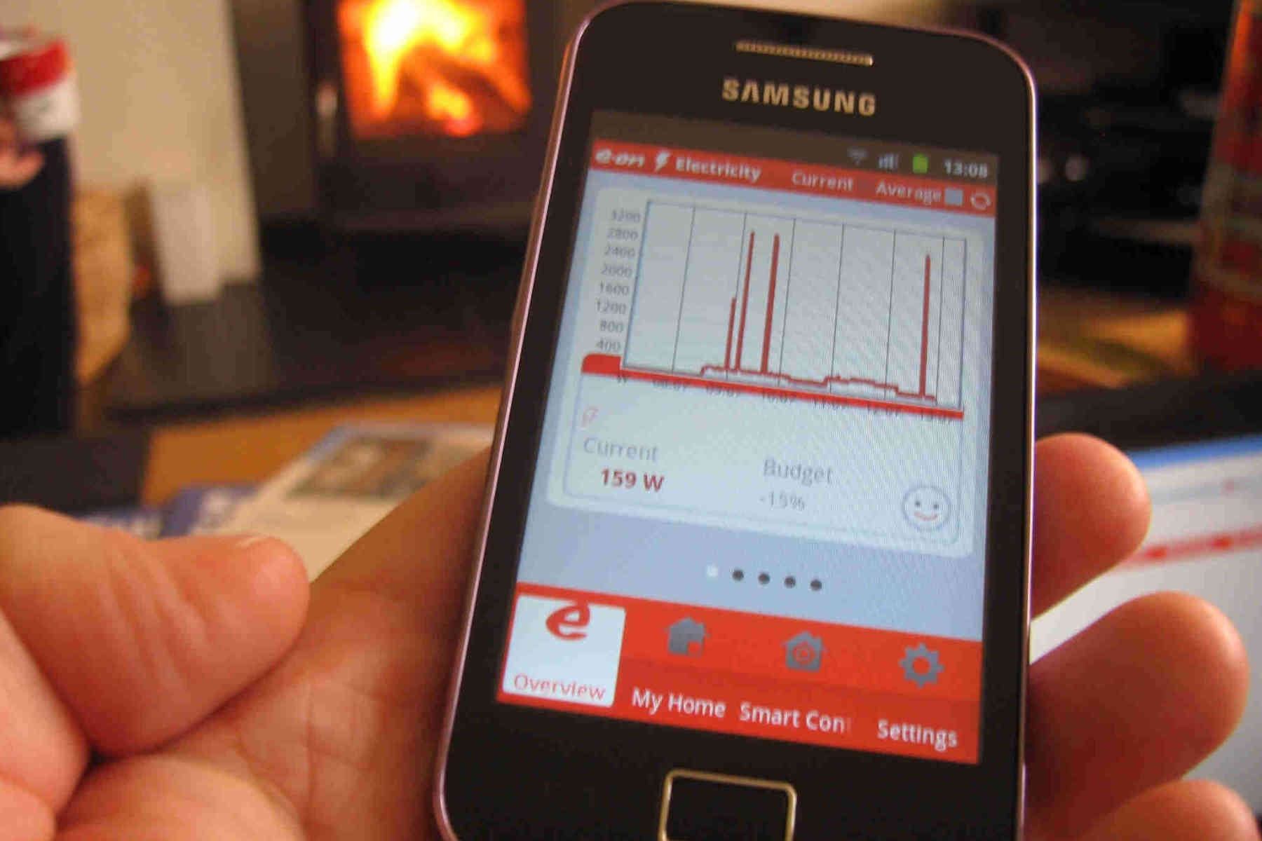 Energy readout on smartphone