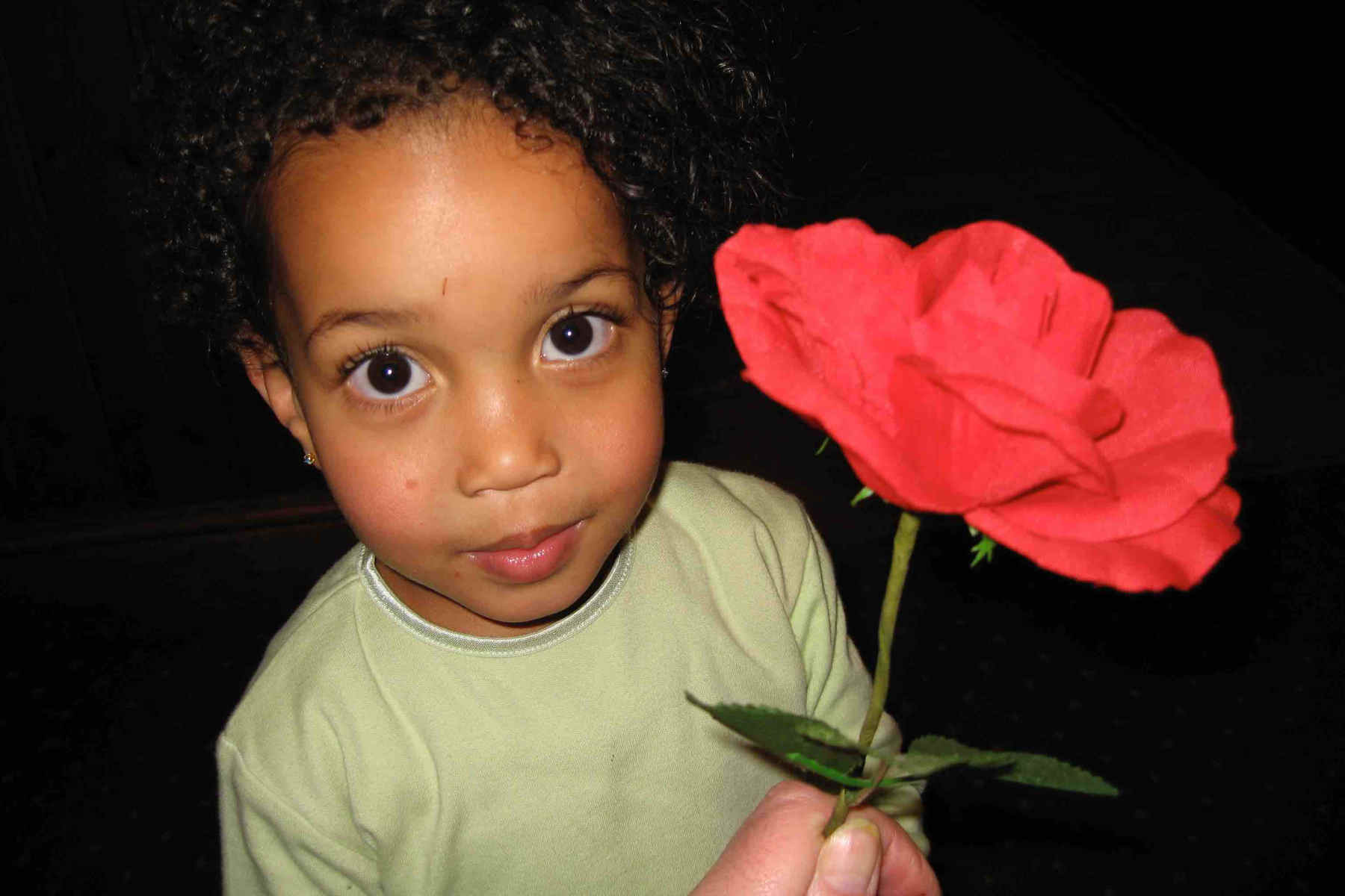 Child with rose
